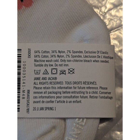 NWT Janie And Jack Flower Socks Girls 0-3 Months White Knit Scalloped Trim (1078 - Picture 7 of 10